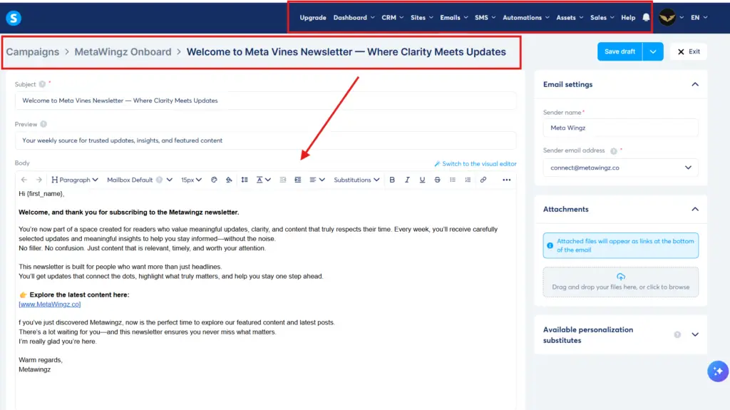 Systeme.io email automation welcome sequence workflow