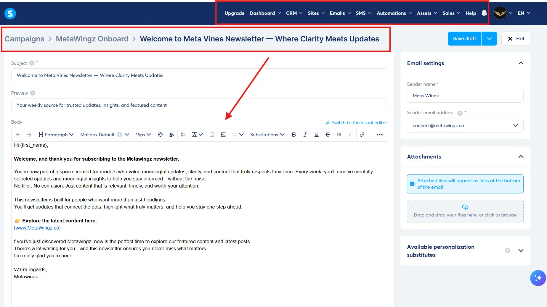 Systeme.io email automation welcome sequence workflow