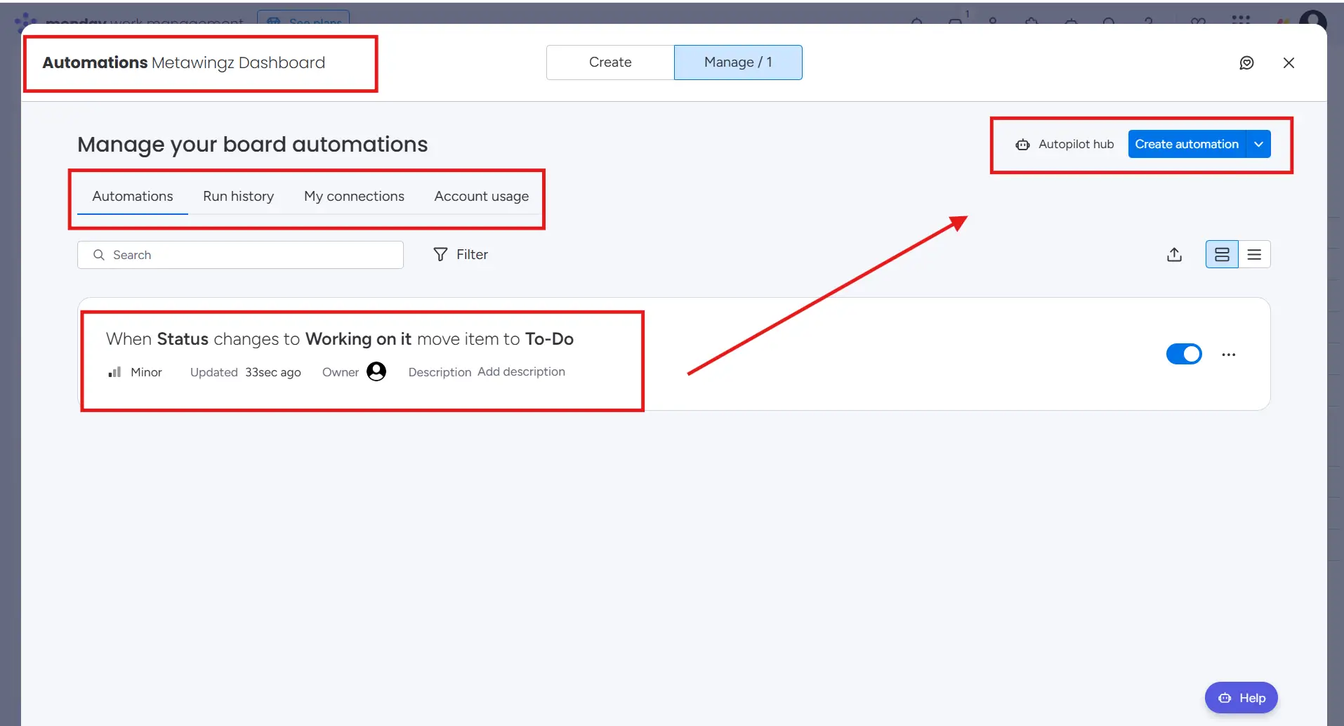 Monday.com automation engine 2026 showing small business workflow