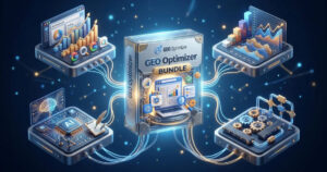 GEO - Optimizer Digital marketing tools ecosystem 2026 isometric 3D visualization