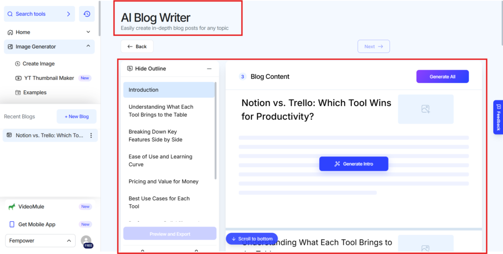 gravitywrite blog post template input form 2026