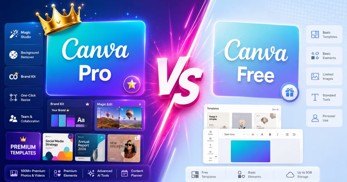 Canva Free Vs Pro 2026
