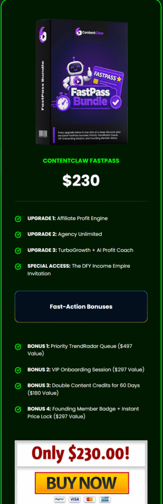 ContentClaw Fast Pass Deal 2026