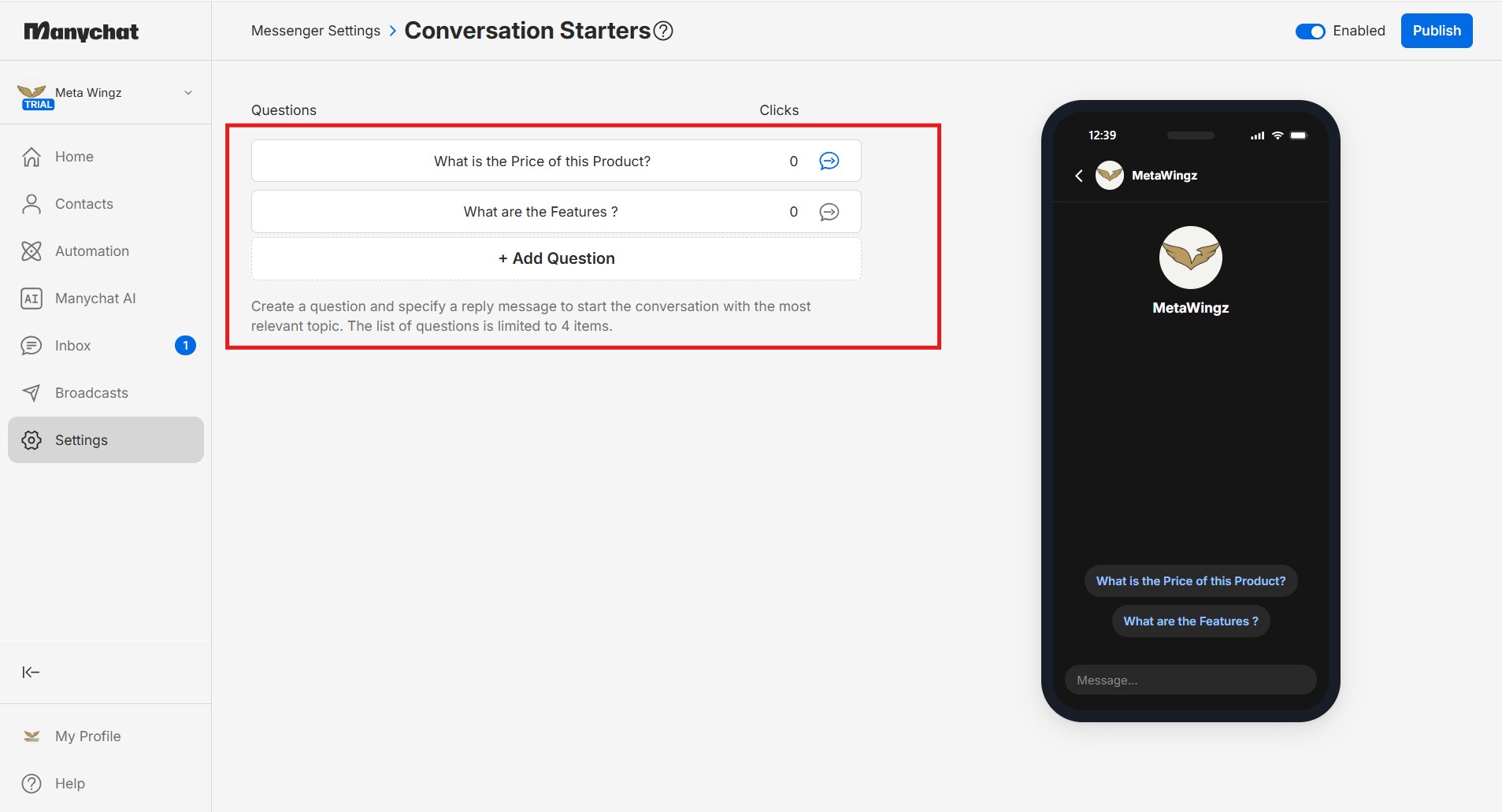 Manychat Messenger FAQ Templates 2026