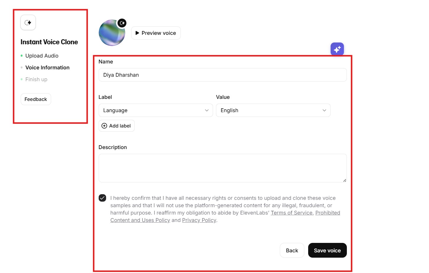 elevenlabs instant voice cloning upload 2026