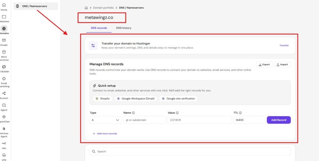 hostinger nameservers for namecheap domain connection 2026