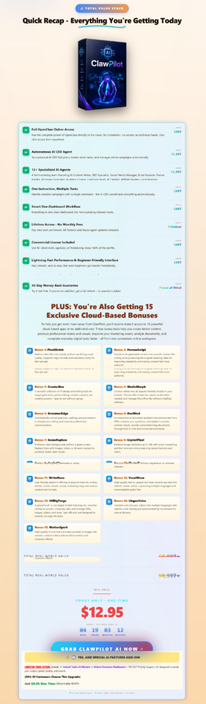 ClawPilot Otos and Upgrades Explained