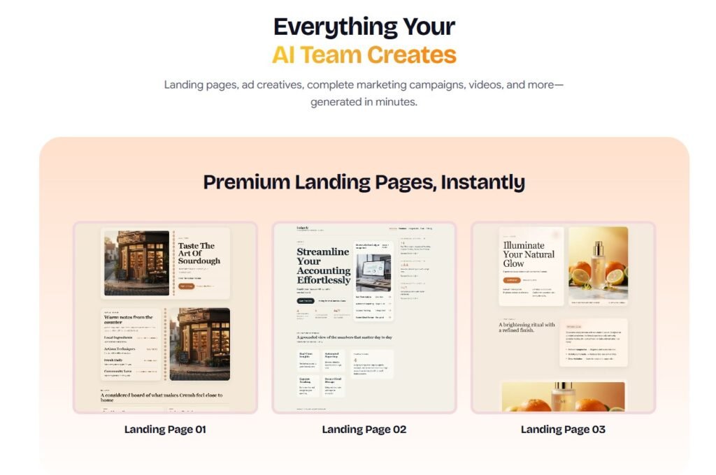 Premium Landing Pages from one AI Agent