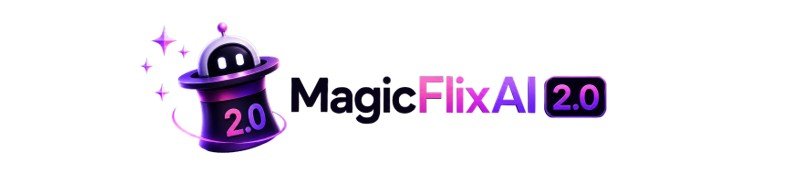 MagicFlixAI 2.0 review banner showing Effortless faceless channel AI dashboard